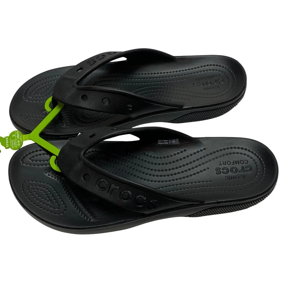 Crocs‎ Baya II Flip Black Mens 10 Womens 12 Sandals NWT